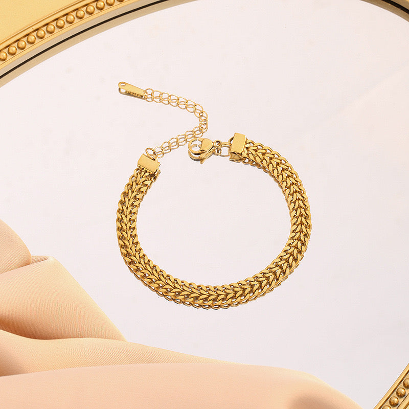 Wholesale Fashion Cuban Link Bracelet Men Stainless Steel Pulsera Mesh Twist Rope Thick Herring Bone Bracelet Anklet Jewelry-JJ0001
